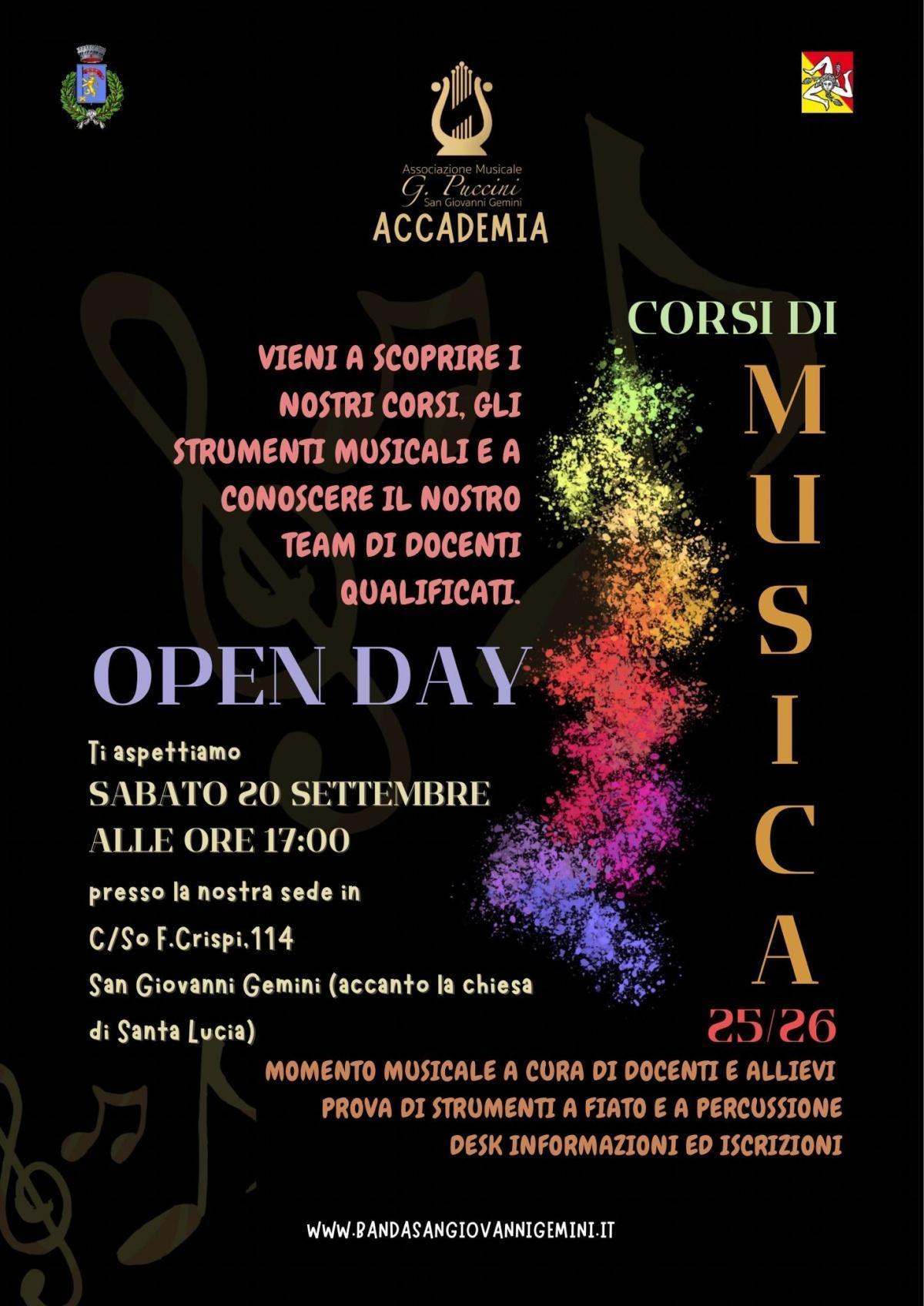 Open Day - Corsi di Musica (inizio ore 17.00)