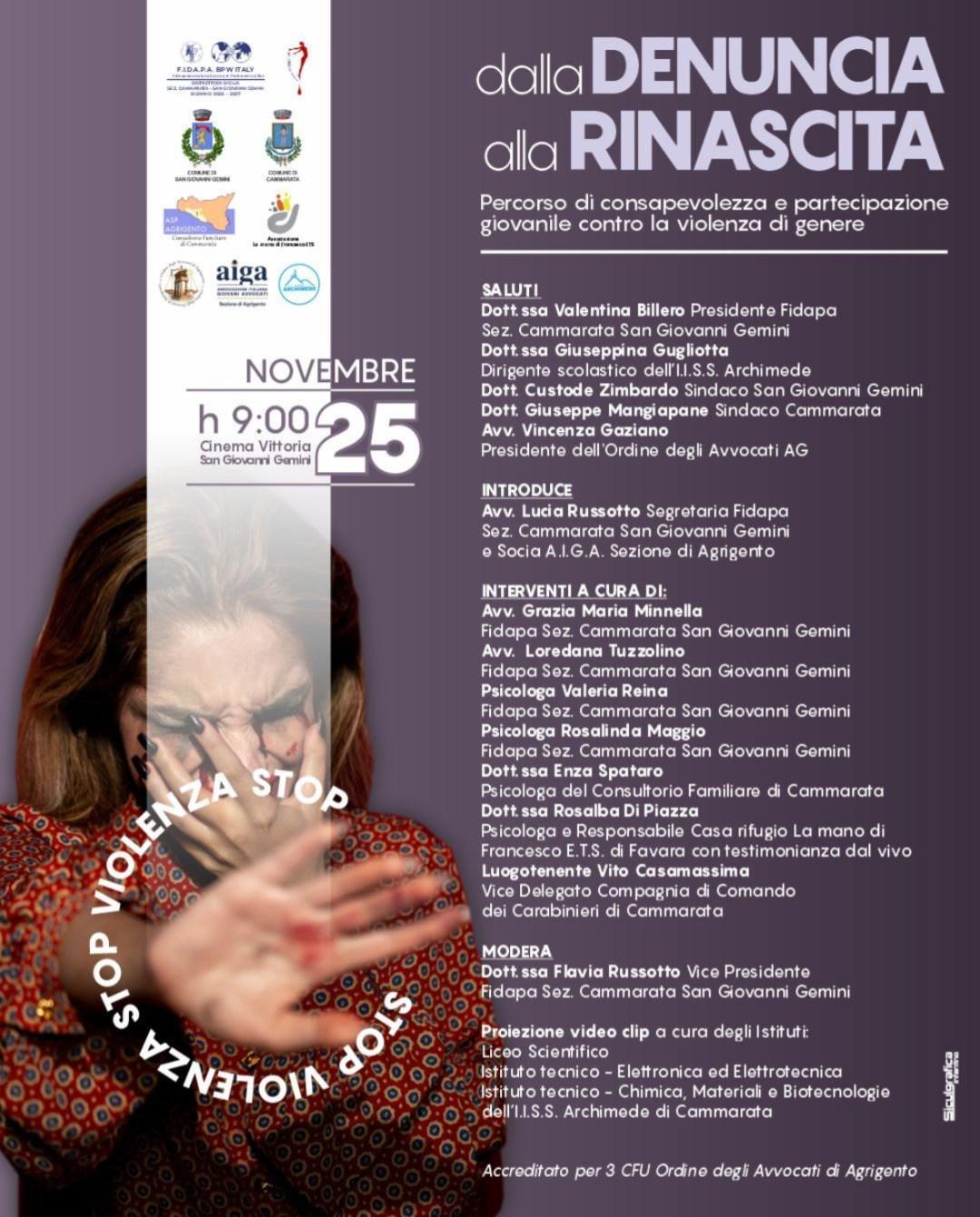 Dalla Denuncia alla Rinascita (inizio ore 9.00)
