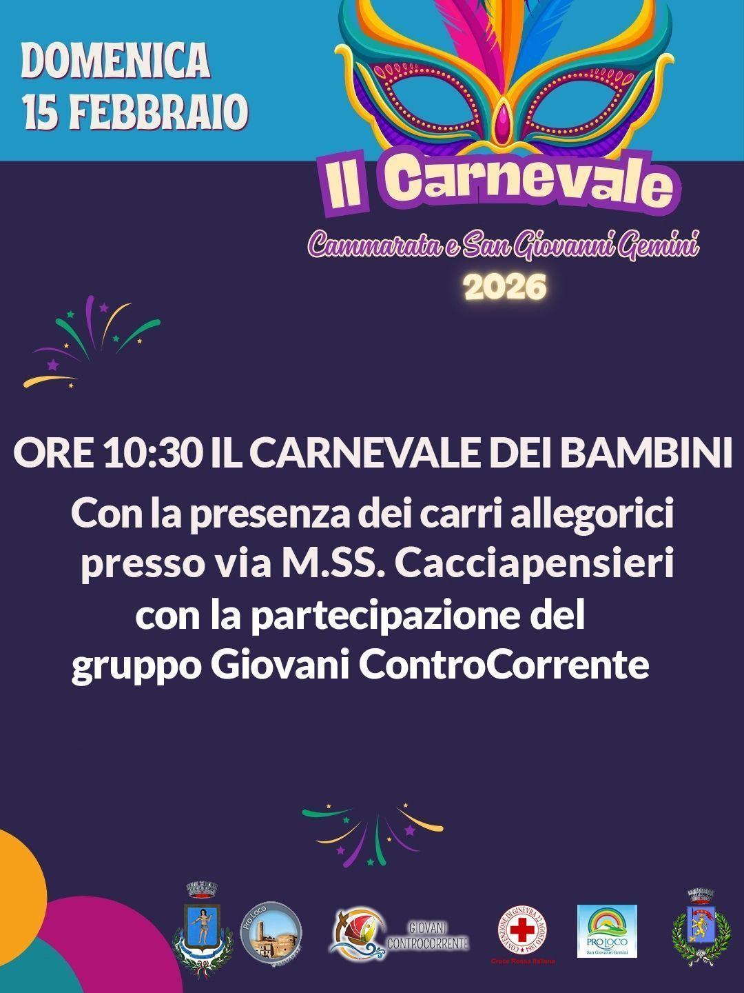Il Carnevale dei Bambini (Start ore 10:30)