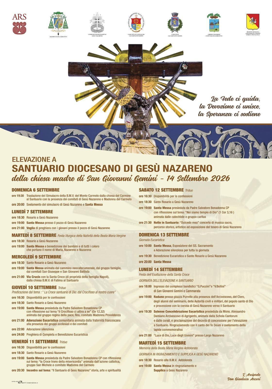 Festa dell’Esaltazione della Santa Croce - Giornata dell'Elevazione a Santuario (Inizio ore 18.00)