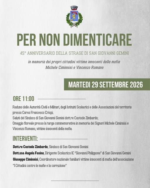 Per non dimenticare (inizio ore 11.00)
