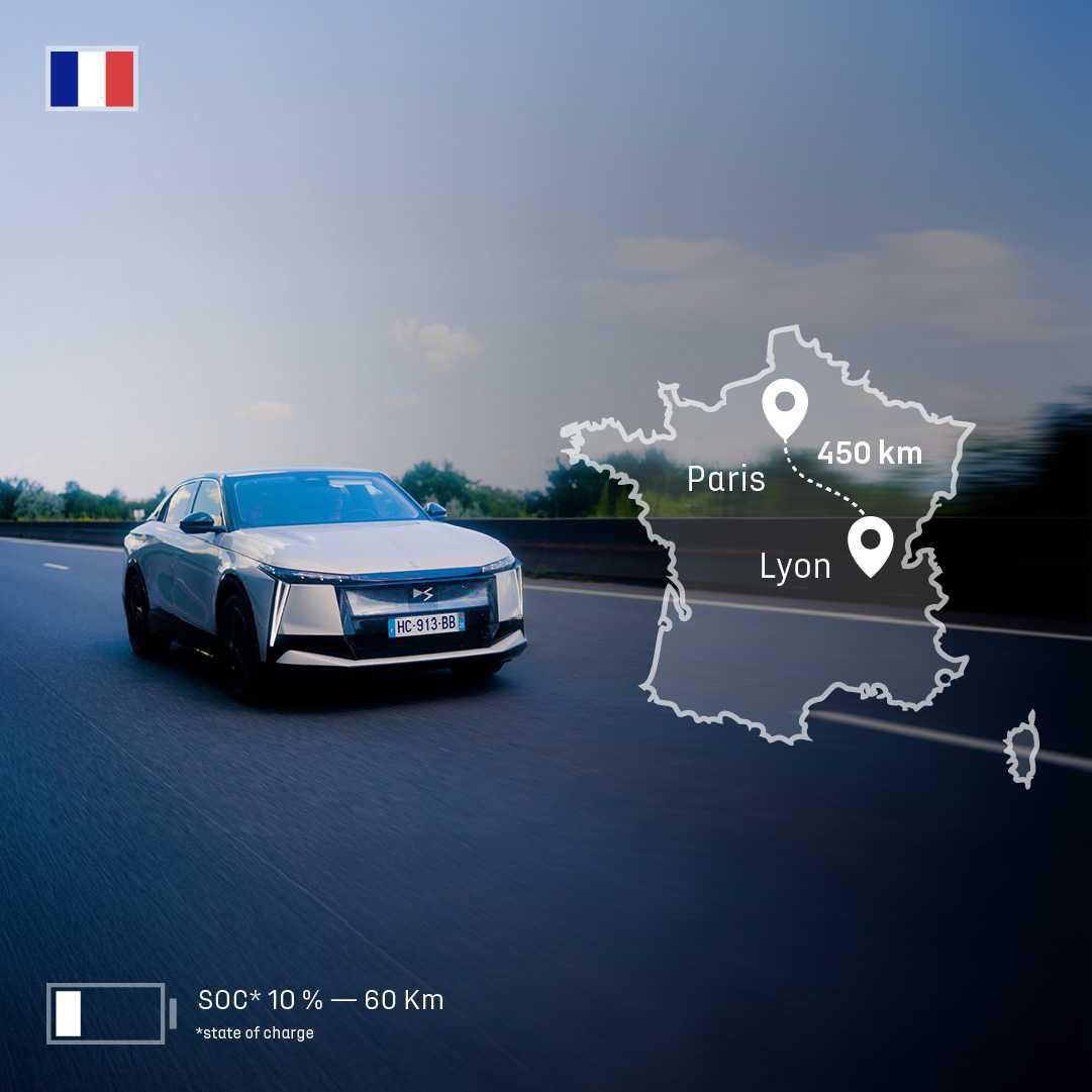 DS N°8 eléctrico supera 500 km autonomía real en autopista europea