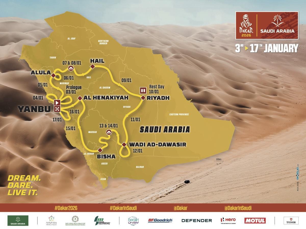 Dakar 2026 presenta un recorrido récord por los desiertos de Arabia Dakar 2026 presenta un recorrido récord por los desiertos de Arabia
