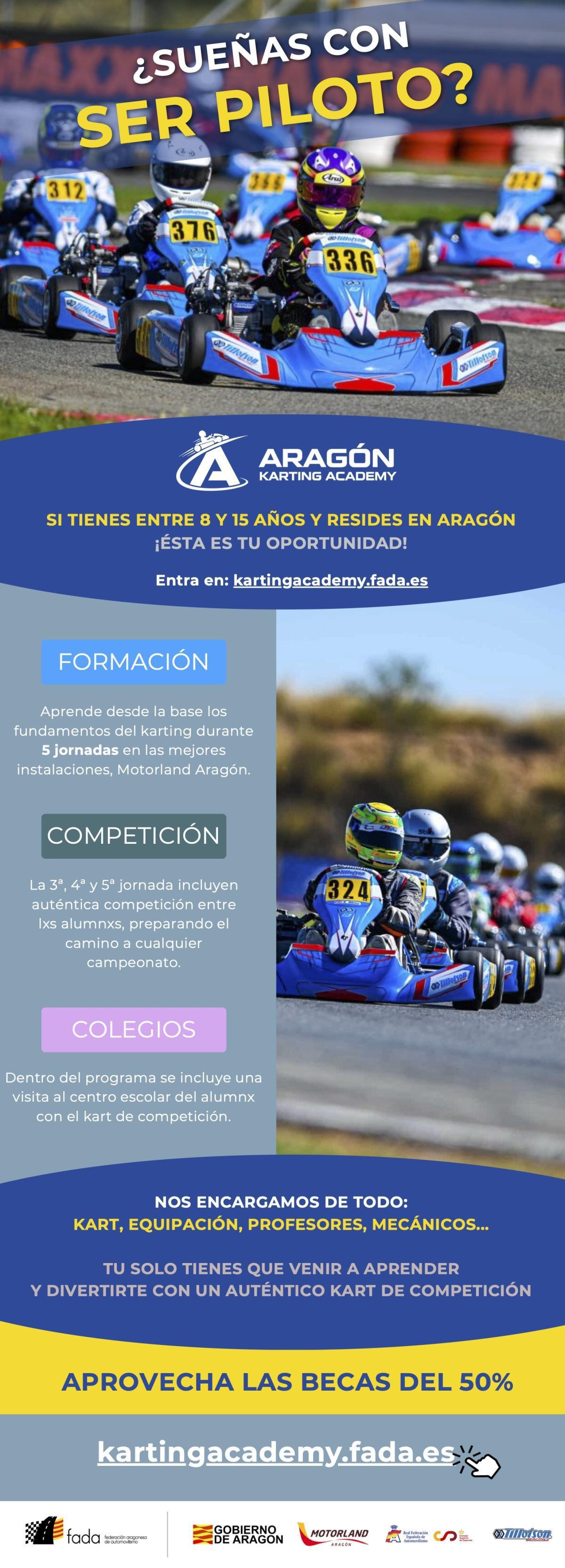 Nace la Aragón Karting Academy: formación para jóvenes de 8 a 15 años