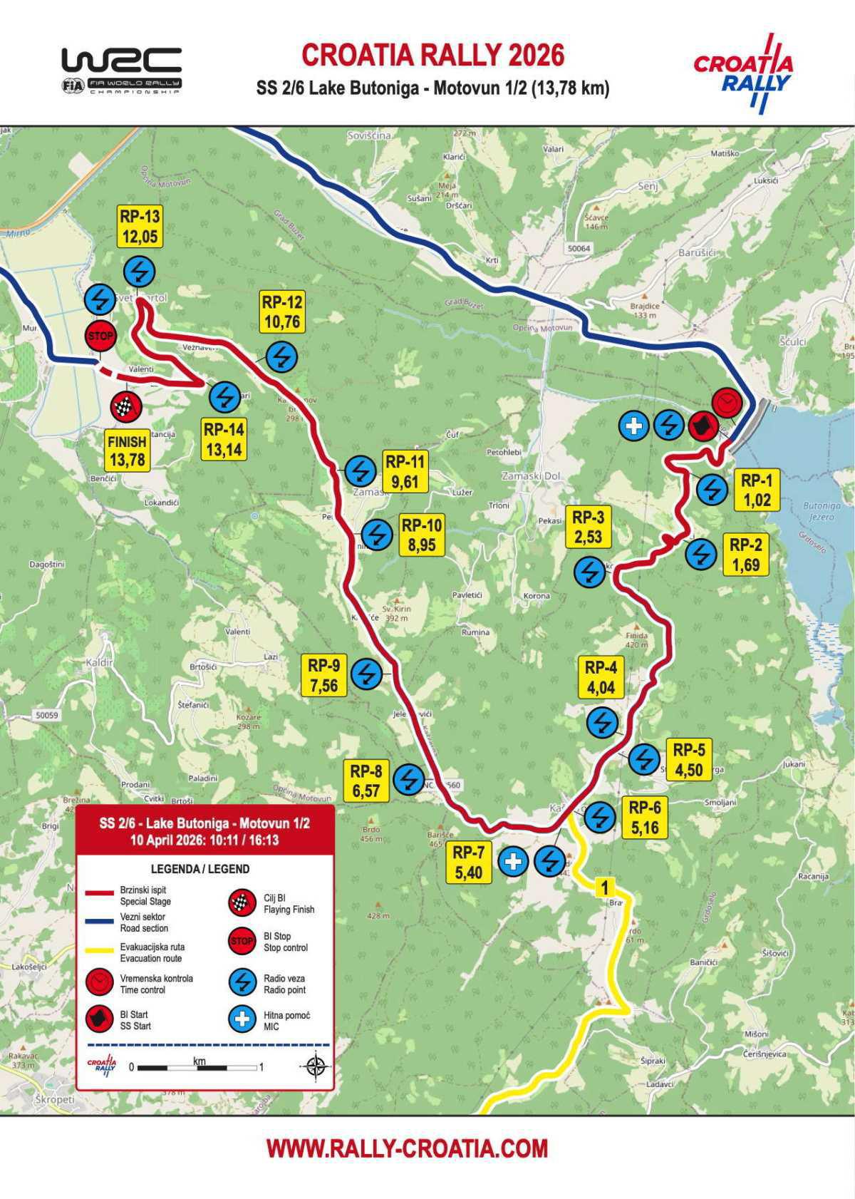 WRC Croatia Rally 2026 › horarios, mapas tramos y accesos GPS