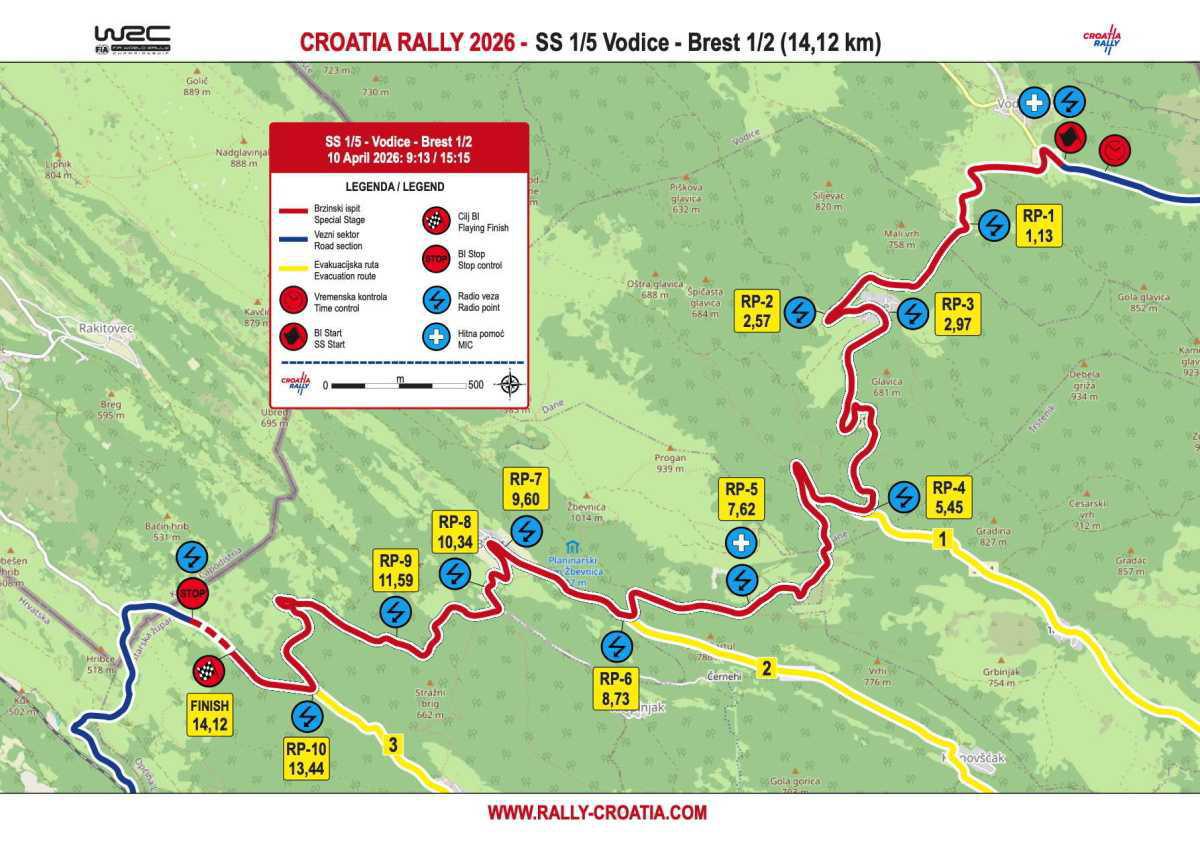 WRC Croatia Rally 2026 › horarios, mapas tramos y accesos GPS WRC Croatia Rally 2026 › horarios, mapas tramos y accesos GPS