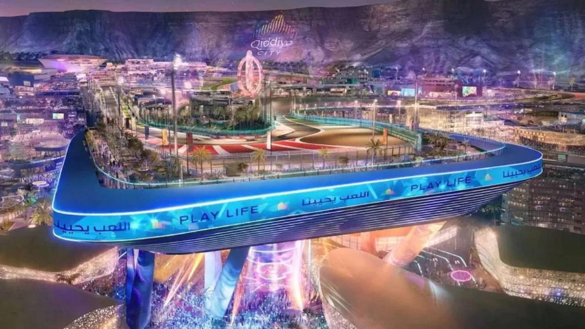 Arabia Saudí prepara el Qiddiya Speed Park con una primera curva de 70 metros de altura