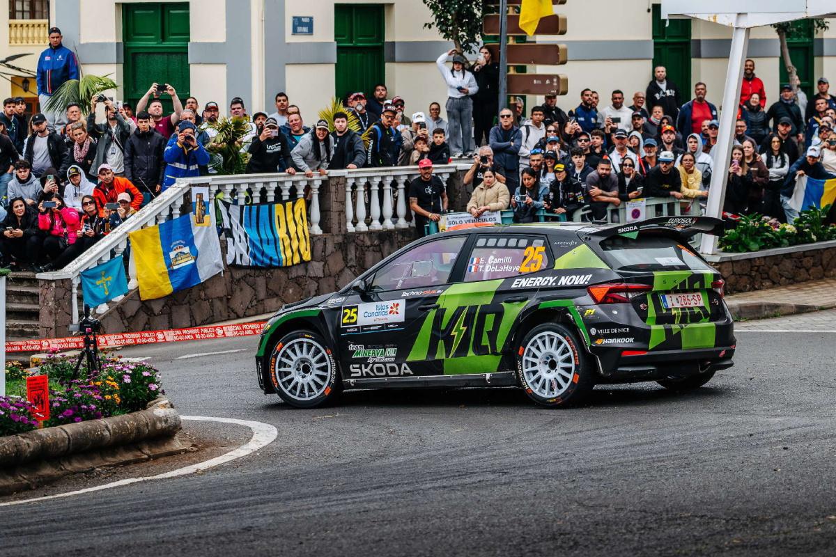 Camilli logra el podio en WRC2 con Skoda en Canarias Camilli logra el podio en WRC2 con Skoda en Canarias