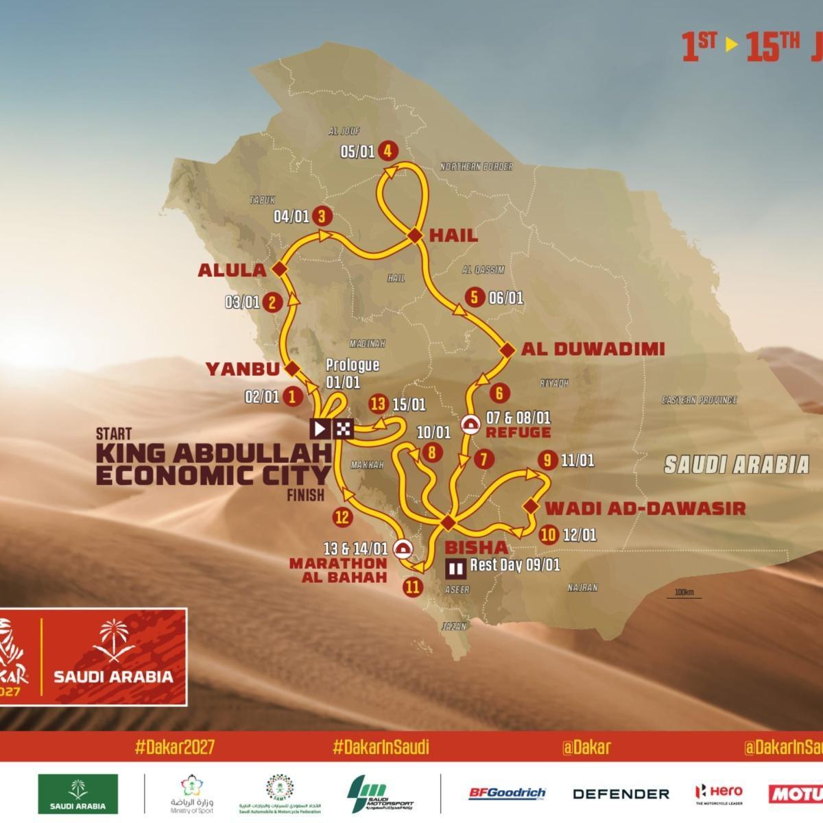 El Rally Dakar 2027 tendrá el recorrido más largo en 18 años con 5.320 km