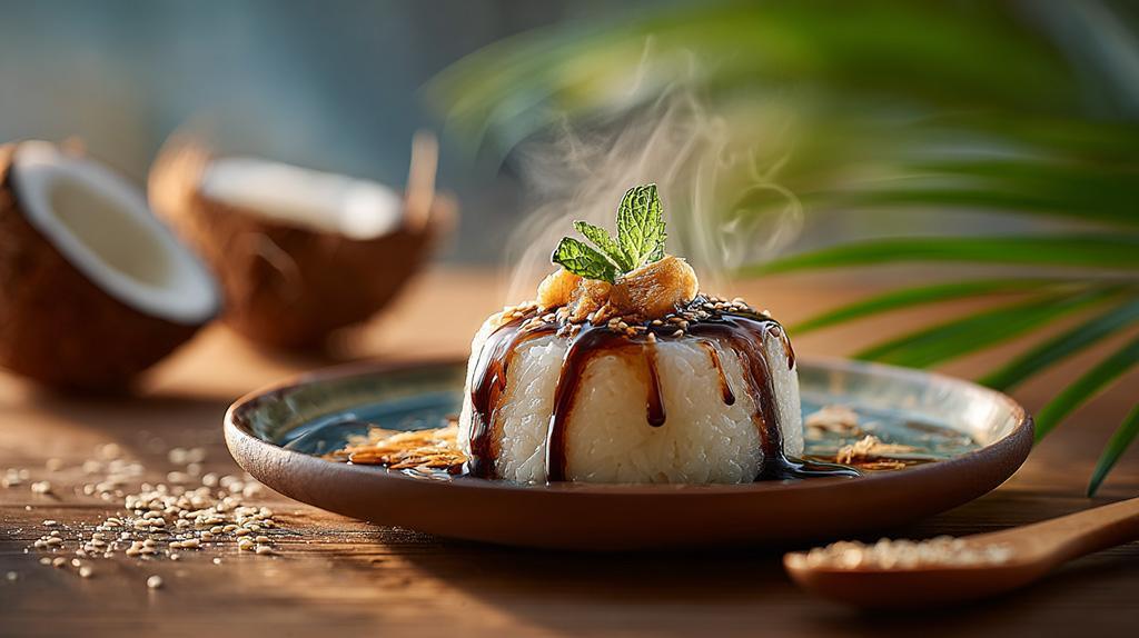Sticky Rice in Sweet Cocoa Sauce - Thailand
