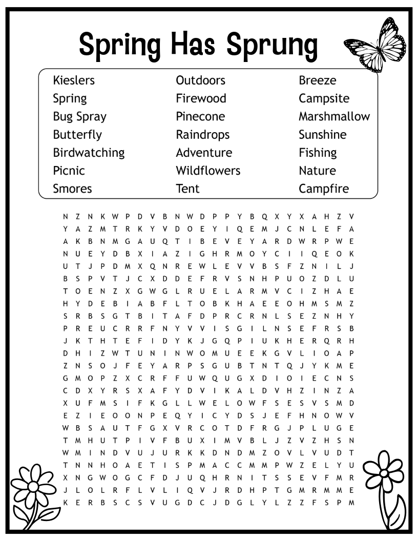 Springtime Word Search