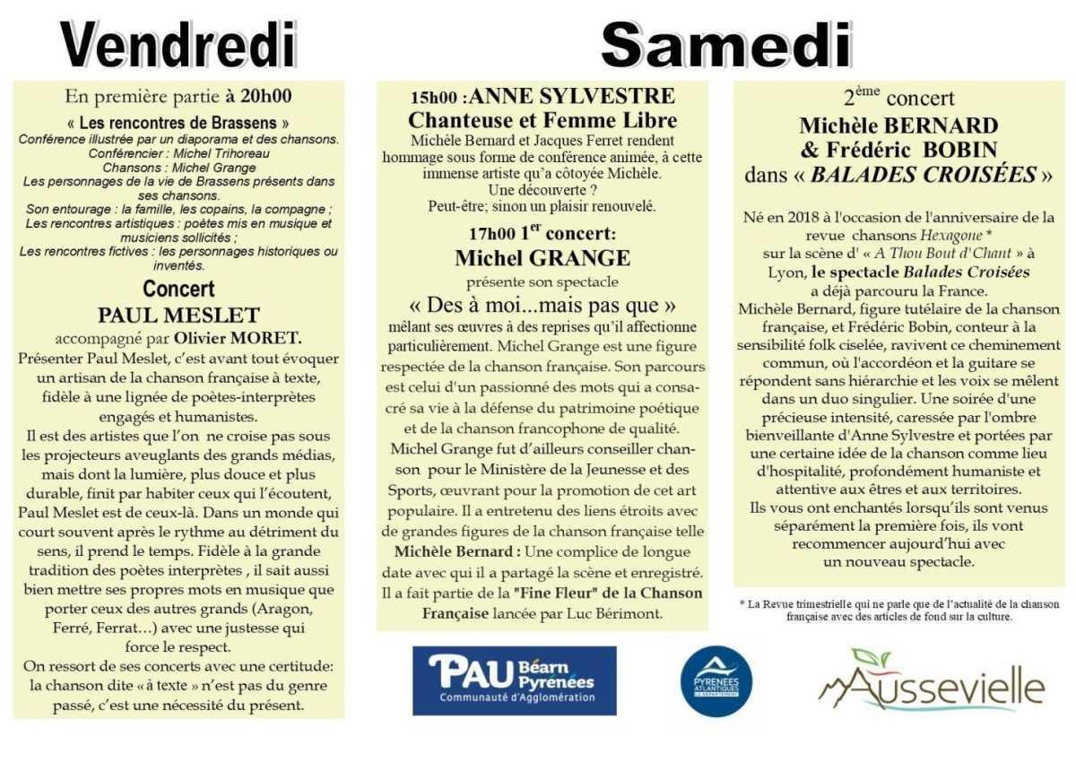 Aussevielle : Festival « Liberté et Chansons» 