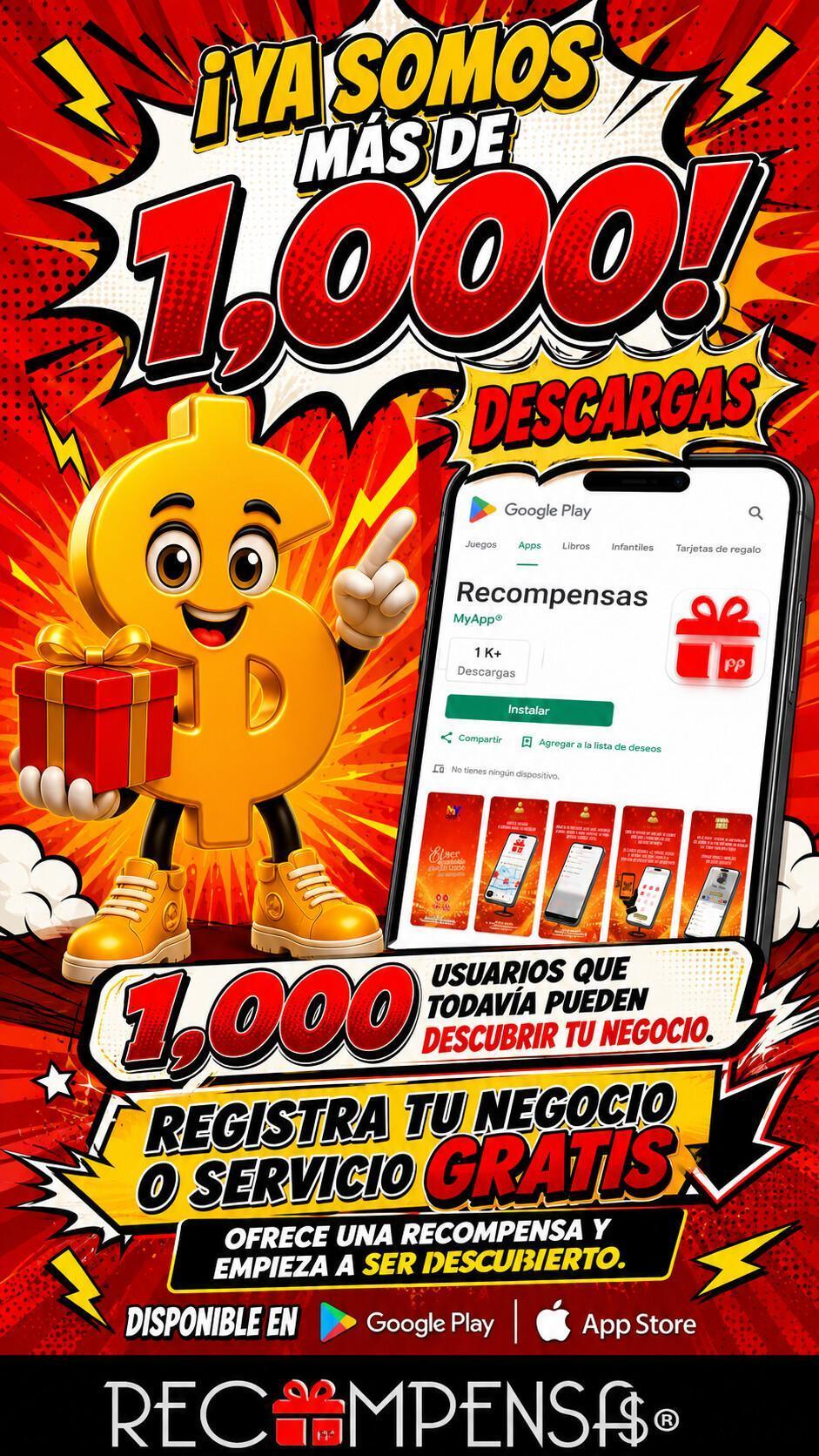 Recompensas supera las 1,000 descargas