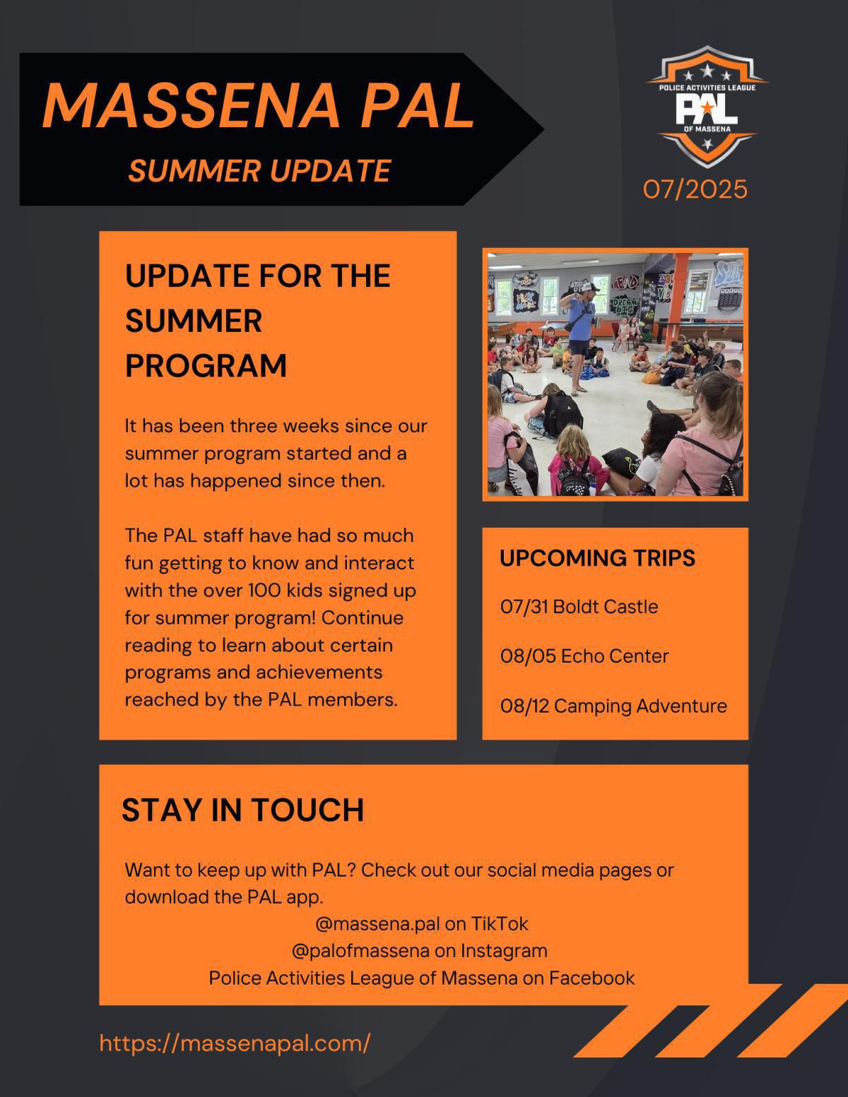 PAL Mid-Summer Program Newsletter