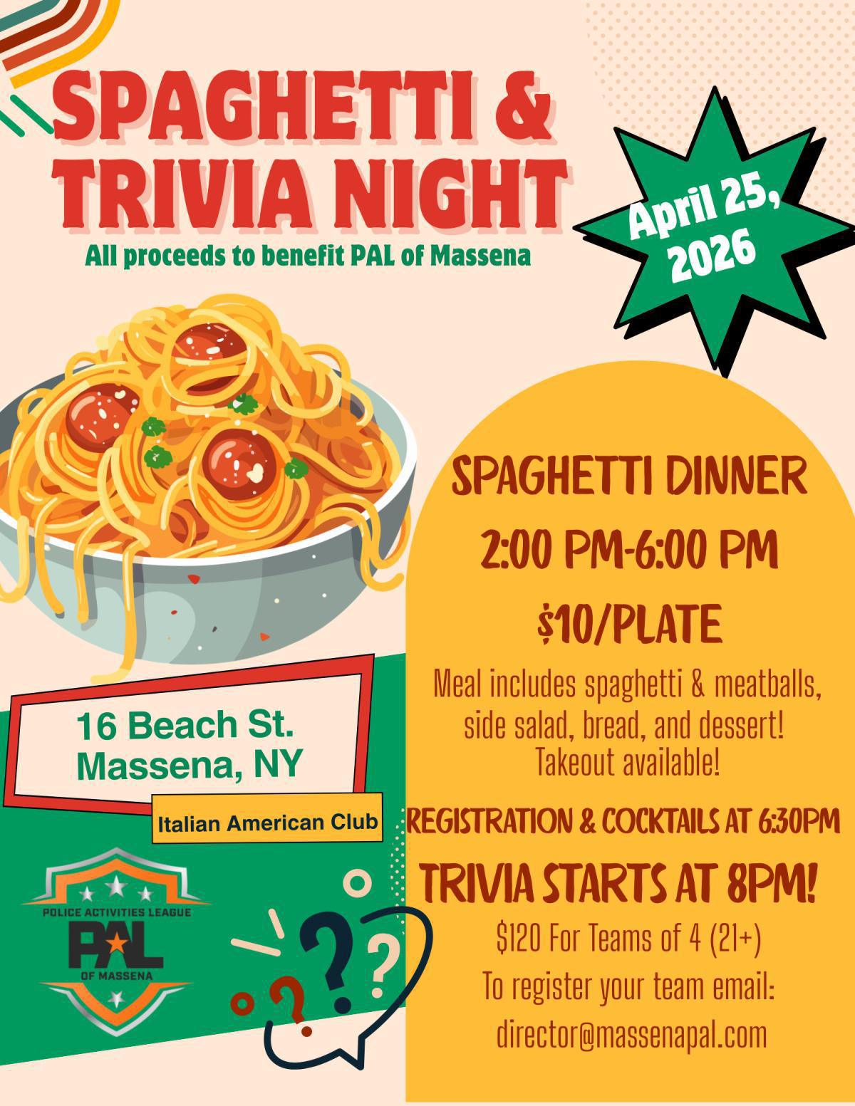 Spaghetti & Trivia Night