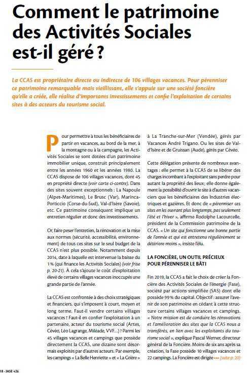 LE PATRIMOINE DE LA CCAS PAR ET POUR LES AGENTS VIA LA CGT