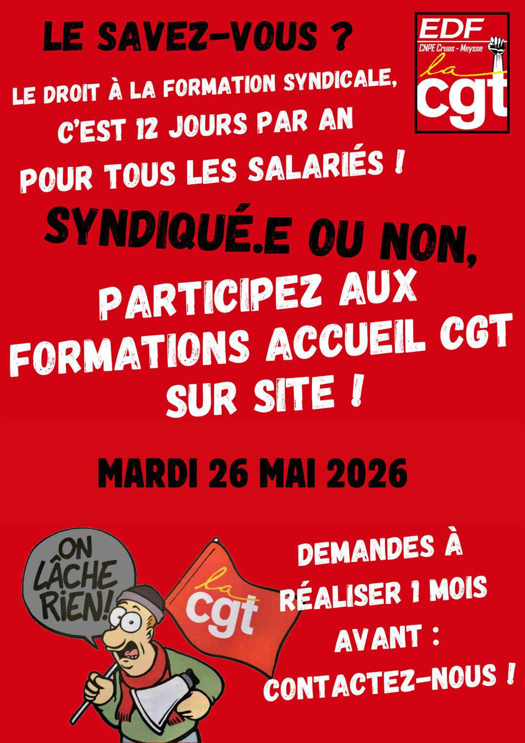 Formation syndicale accueil