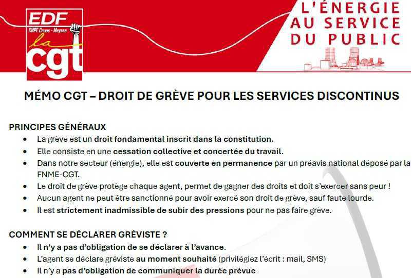 ✊Mémo CGT Gréviste (hors services continus) !😘