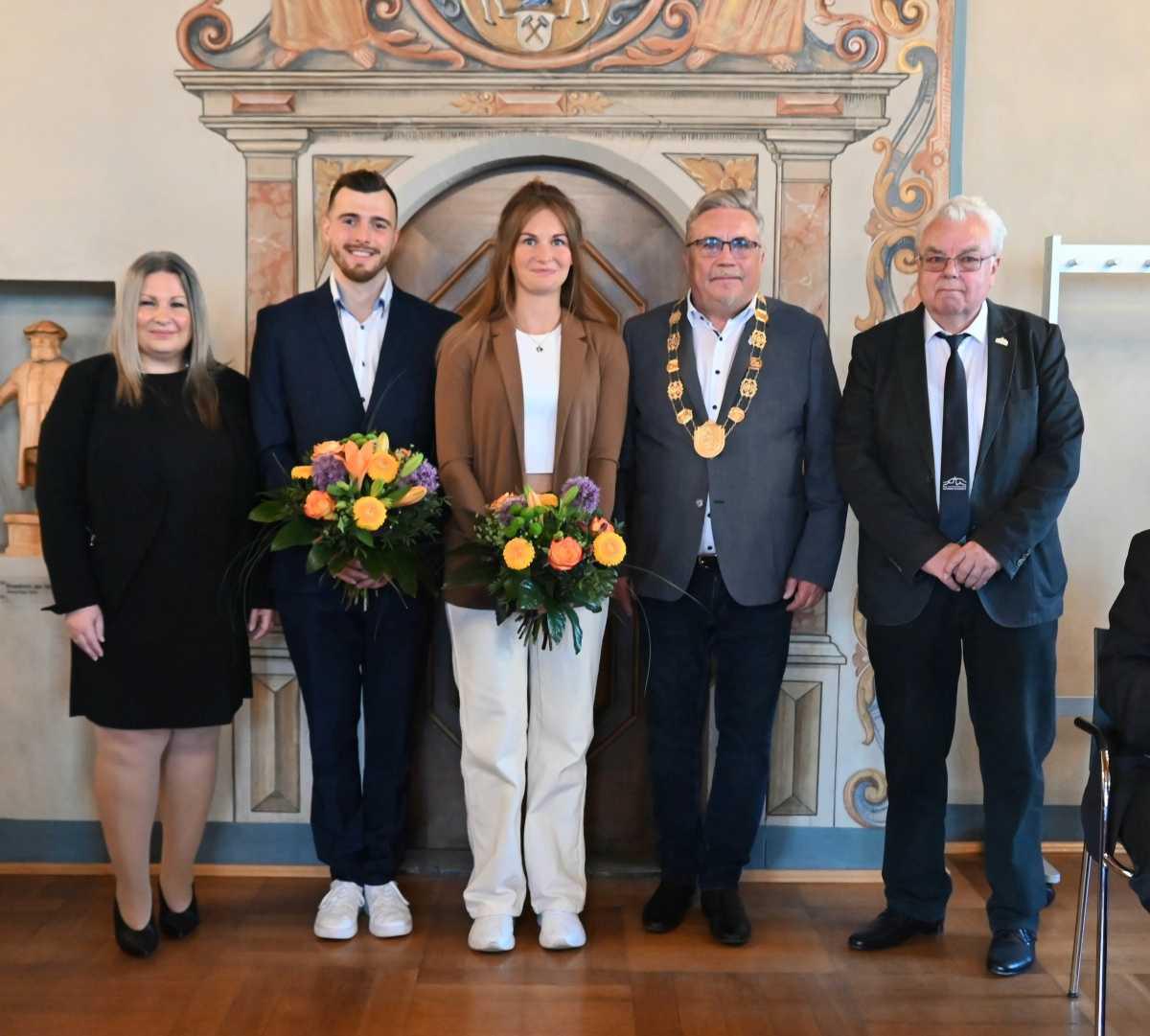 Zwei Spitzensportler, ein goldener Moment in Annaberg-Buchholz: 