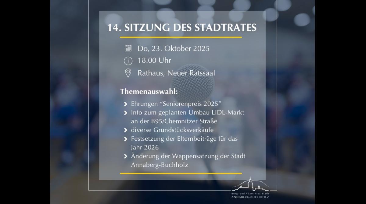 Sitzung des Stadtrats am 23.10.2025