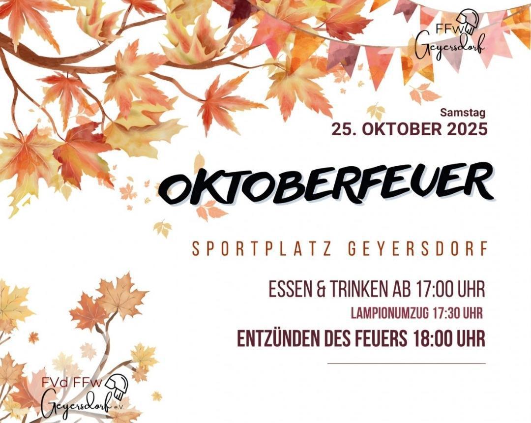 Das Herbstfeuer bei der Feuerwehr Annaberg sowie die Kleinrückerswalder Kirmes laden zum Herbstgenuss am Wochenende ein 