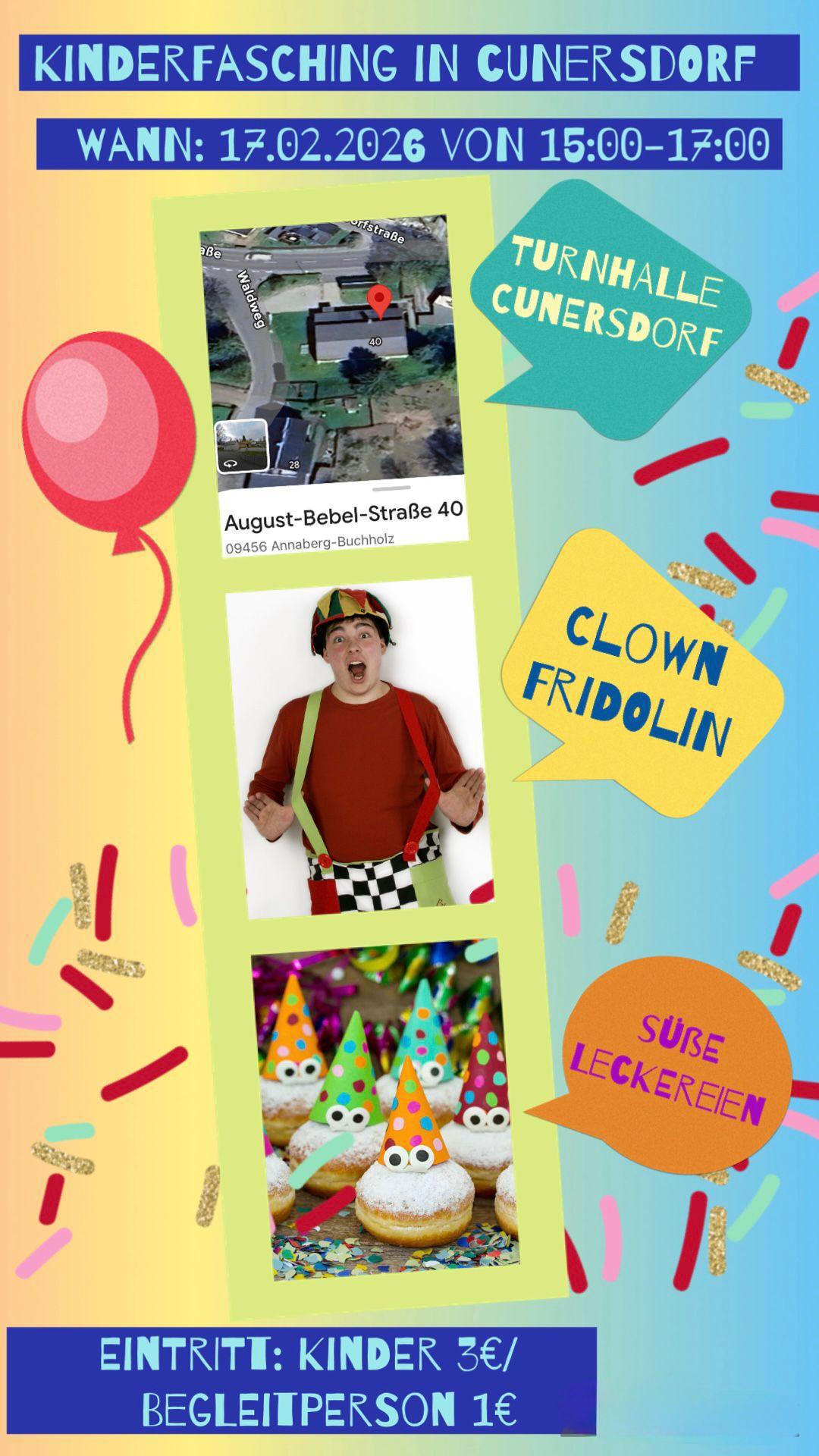 Kinderfasching in der Turnhalle Cunersdorf