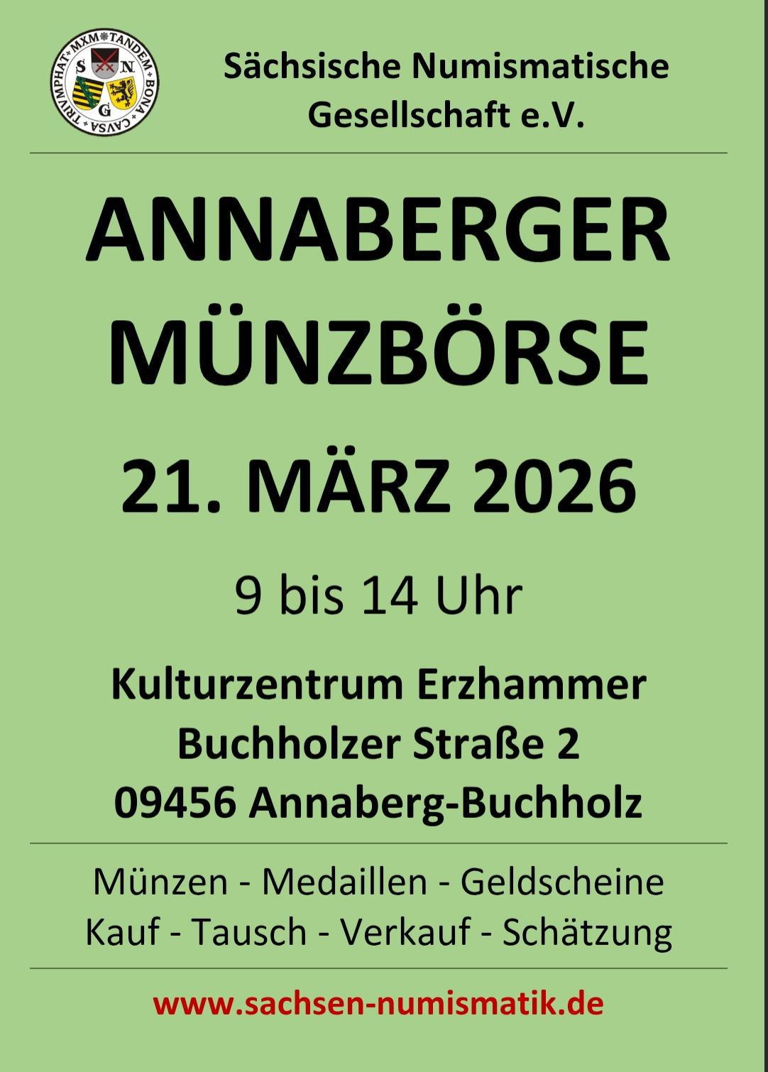 Annaberger Münzbörse 2026