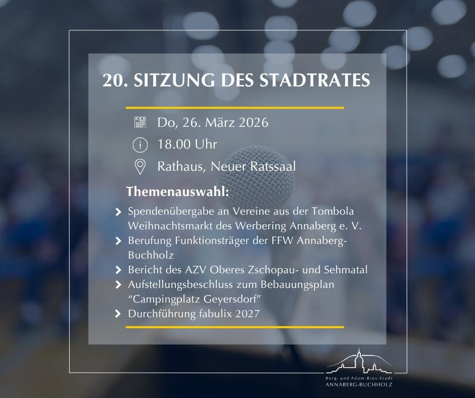 Stadtratssitzung am 26.3.2026 Stadtratssitzung am 26.3.2026