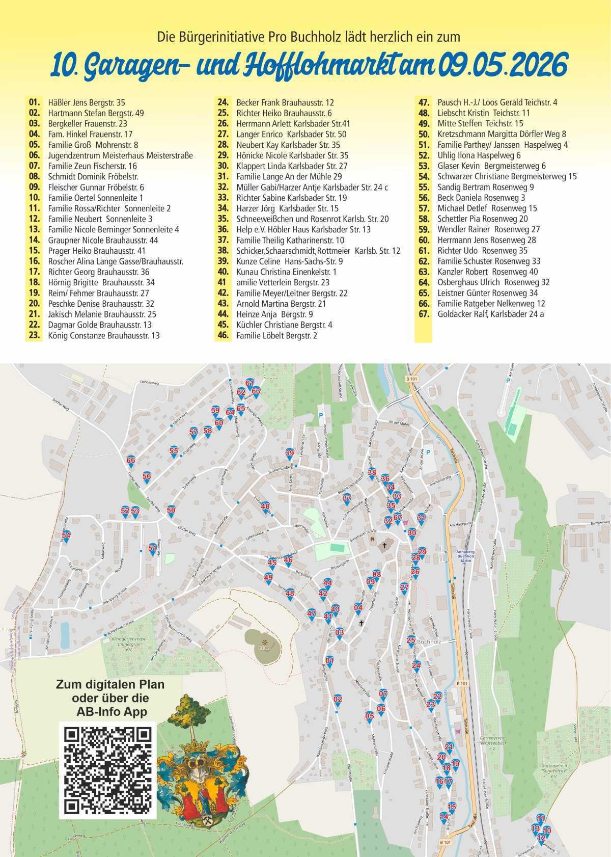 10. Buchholzer Garagen- und Hofflohmarkt am Samstag, 09. Mai 2026 10. Buchholzer Garagen- und Hofflohmarkt am Samstag, 09. Mai 2026