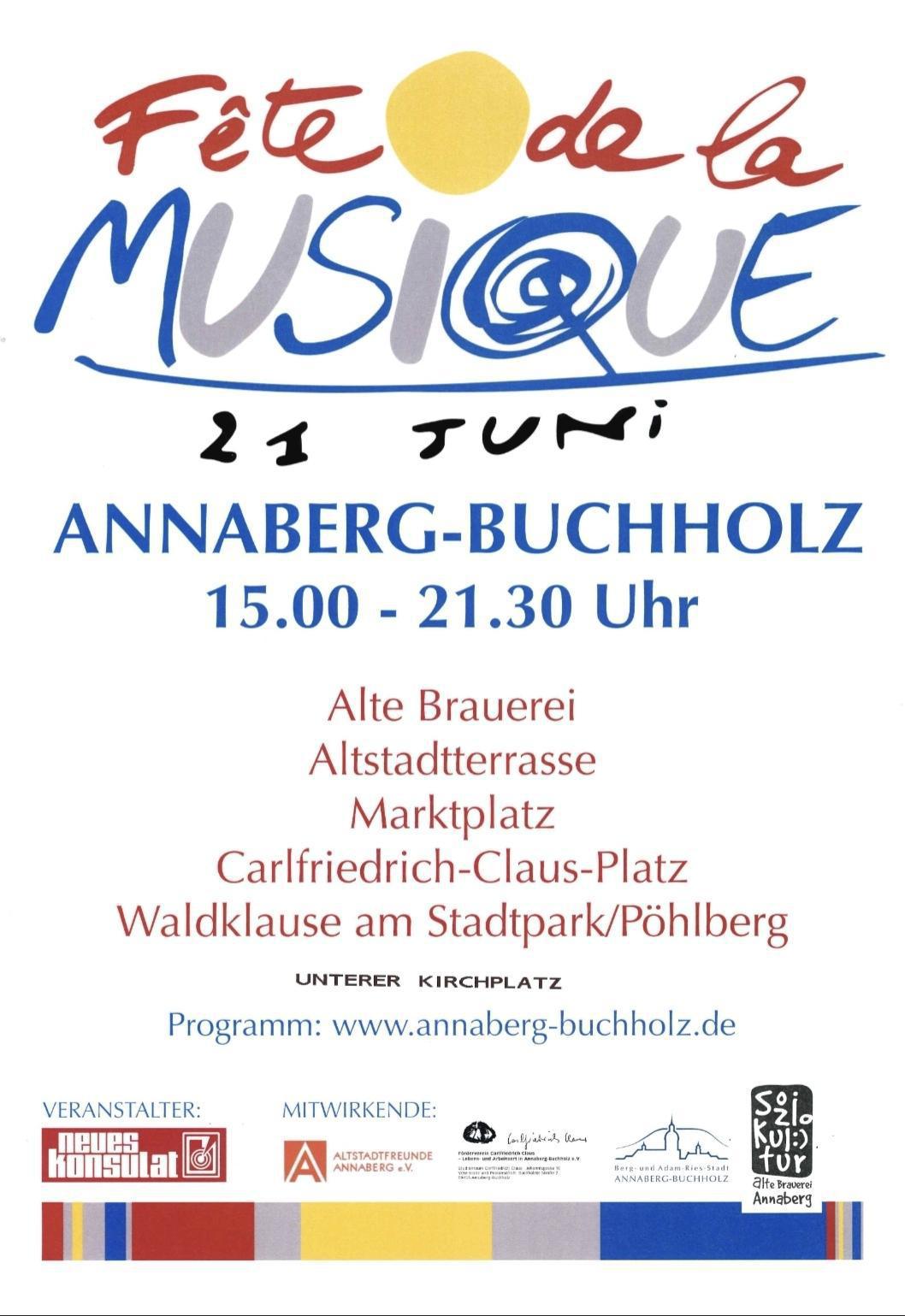 Fête de la Musique verwandelt Annaberg-Buchholz in eine klingende Open-Air-Bühne am 21. Juni