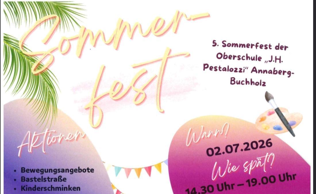 Oberschule „J. H. Pestalozzi“ öffnet zum 5. Sommerfest ihre Türen und lädt alle Interessierten am 2. Juli herzlich ein