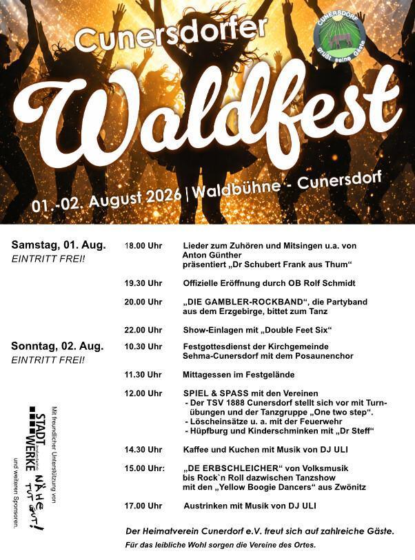 Cunersdorfer Waldfest am ersten Augustwochenende 
