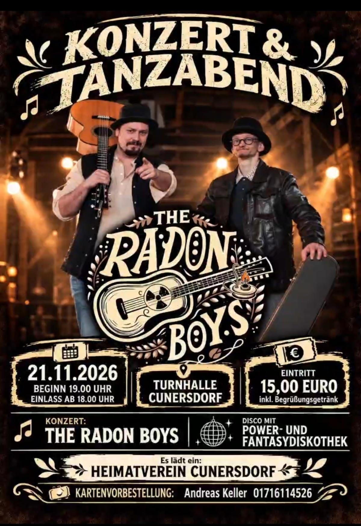 Konzert und Tanzabend mit den Radon Boys in Cunersdorf
