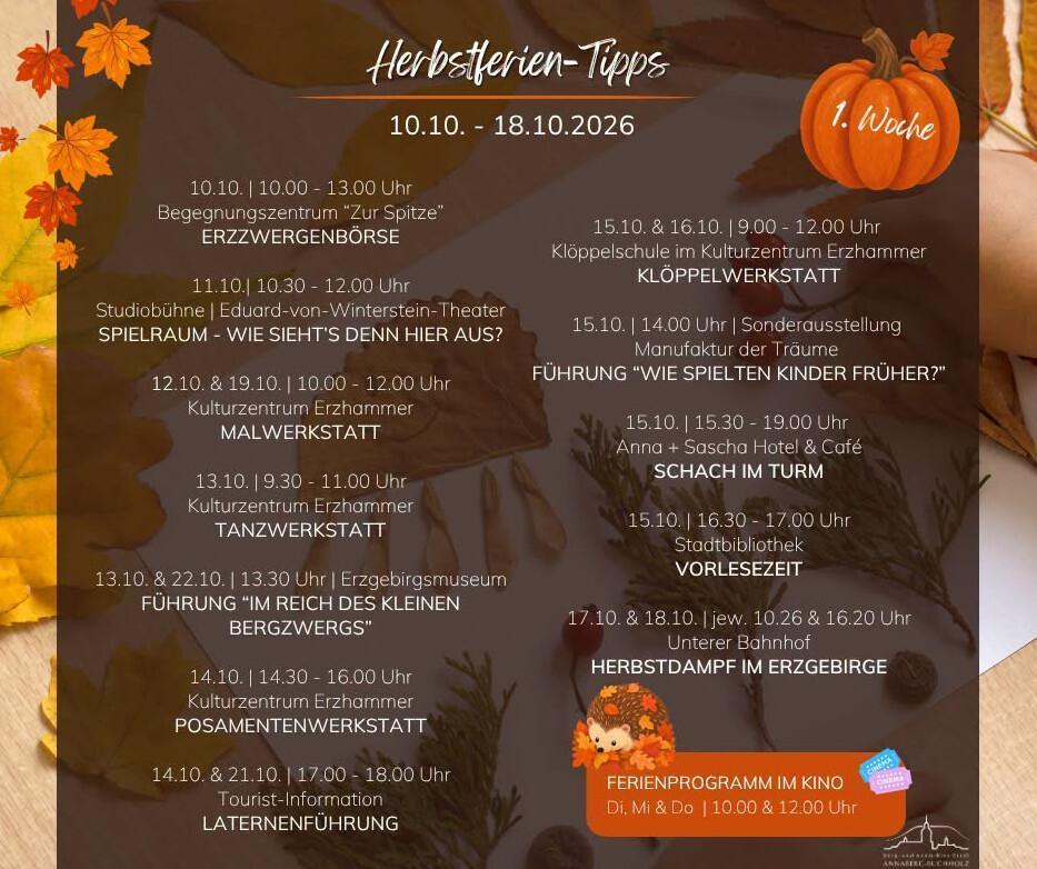 Herbstferientipps 1. Woche