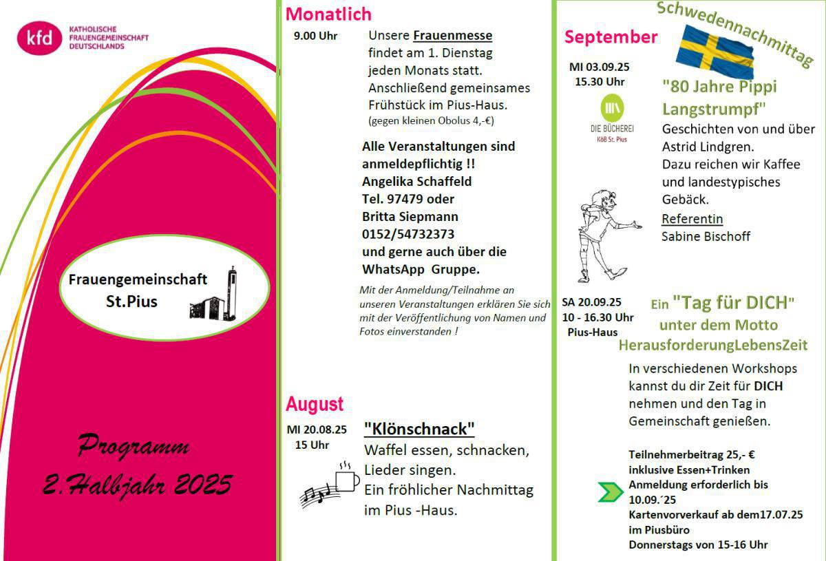 kfd St. Pius Programm - 2. Halbjahr 2025
