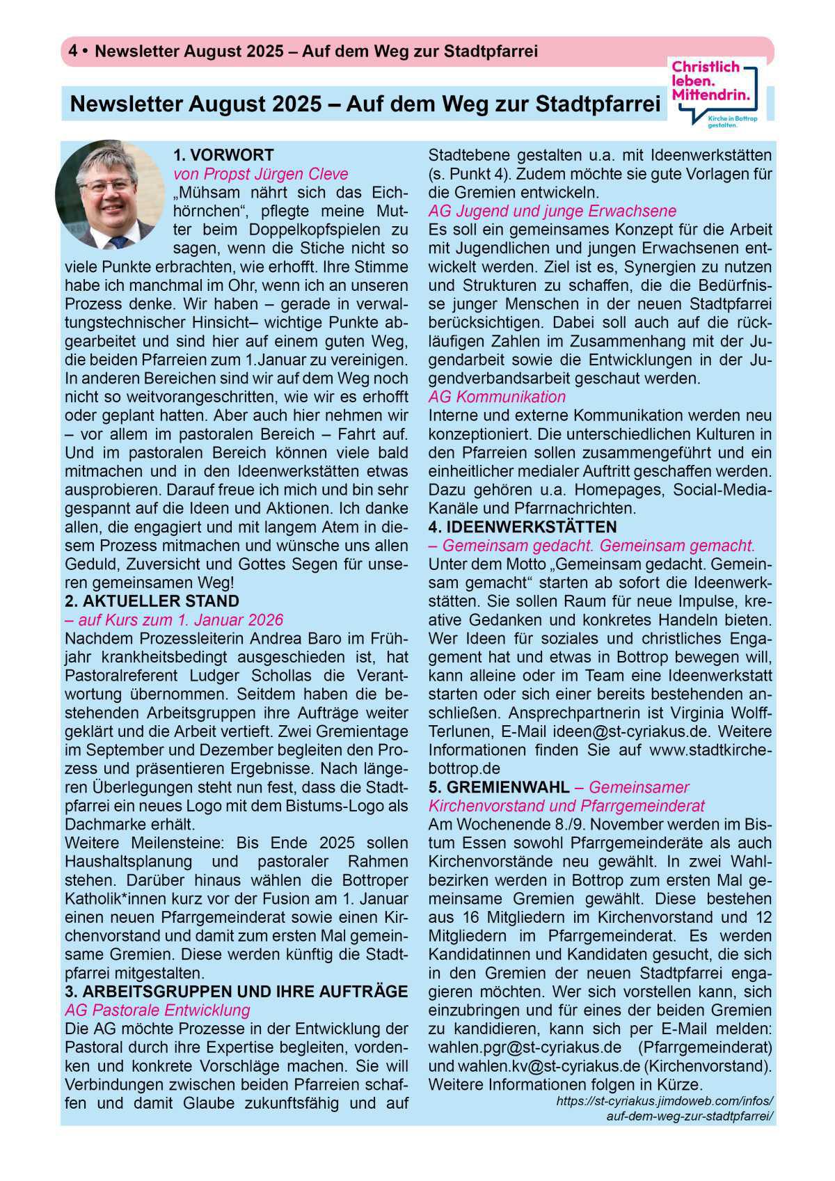 Pfarrbrief Sommer/Erntedank 2025