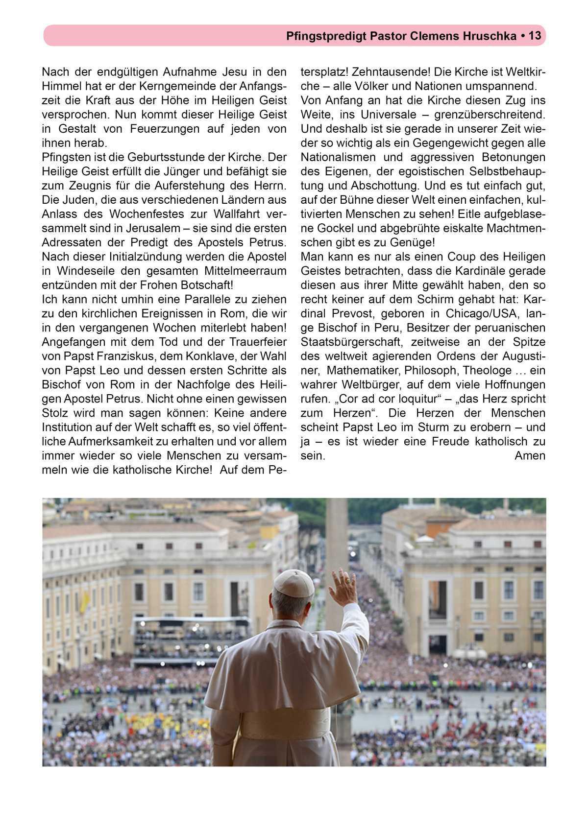 Pfarrbrief Sommer/Erntedank 2025