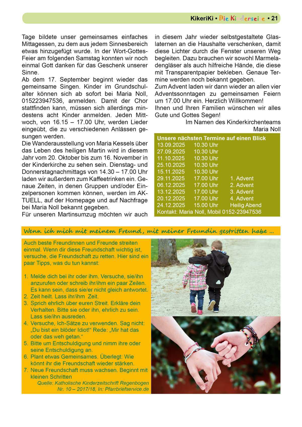 Pfarrbrief Sommer/Erntedank 2025