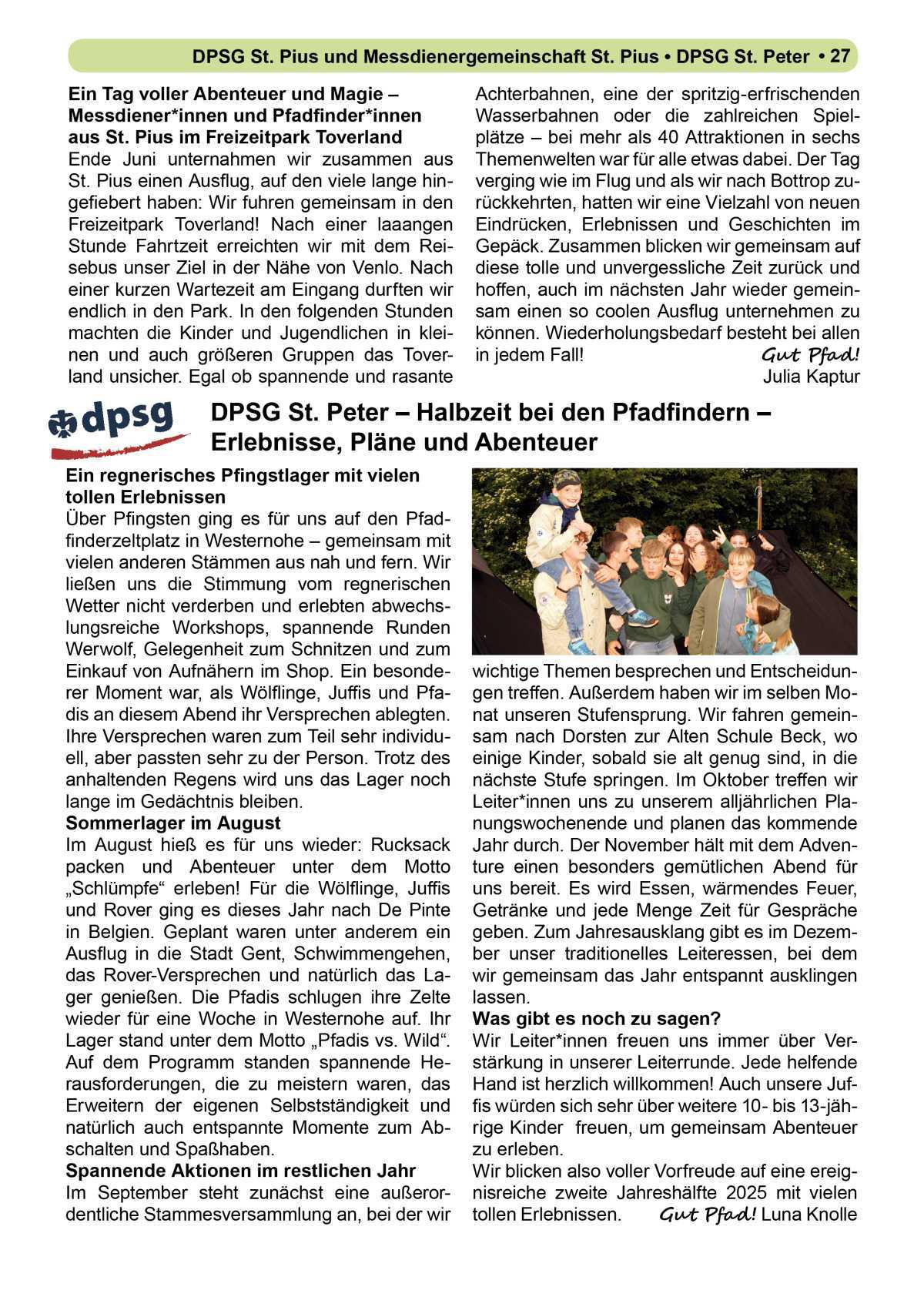 Pfarrbrief Sommer/Erntedank 2025