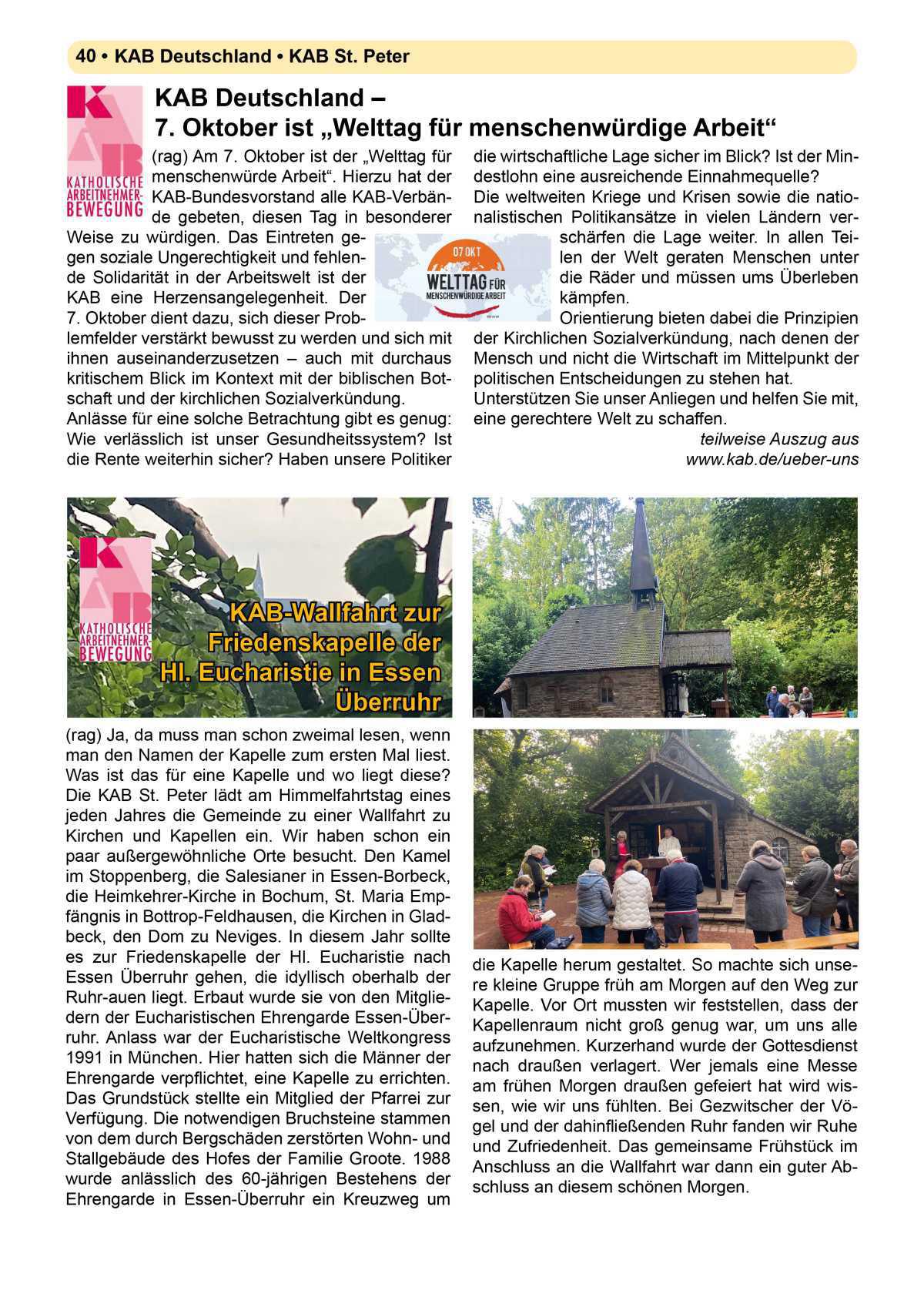 Pfarrbrief Sommer/Erntedank 2025