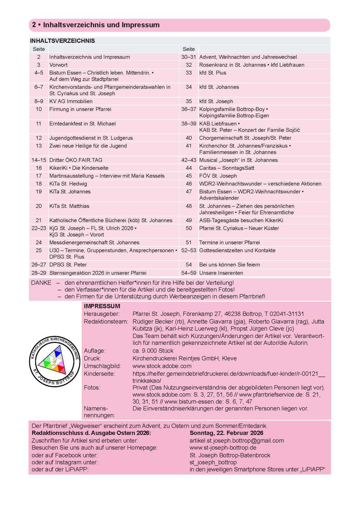 Pfarrbrief Nr. 55 • Advent • Dez. 2025 – März 2026