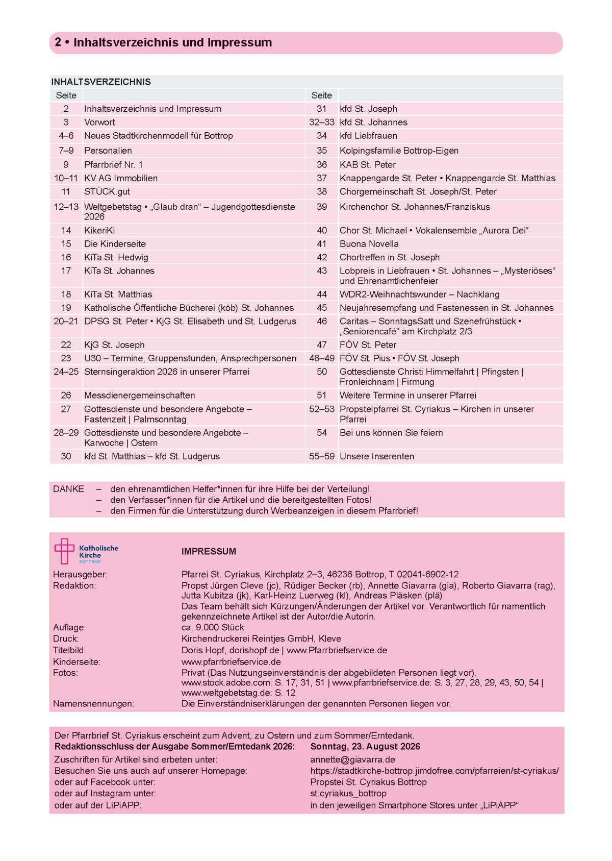 Pfarrbrief Nr. 1 - Ostern (April - August)