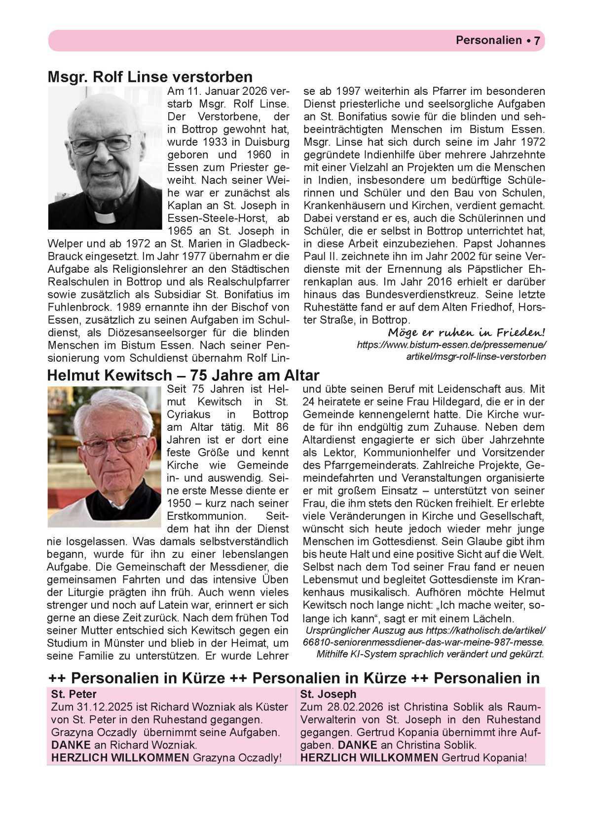 Pfarrbrief Nr. 1 - Ostern (April - August)