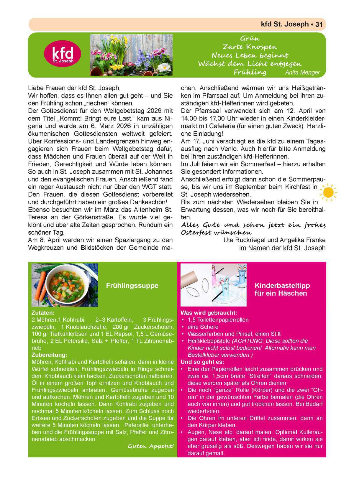 Pfarrbrief Nr. 1 - Ostern (April - August)