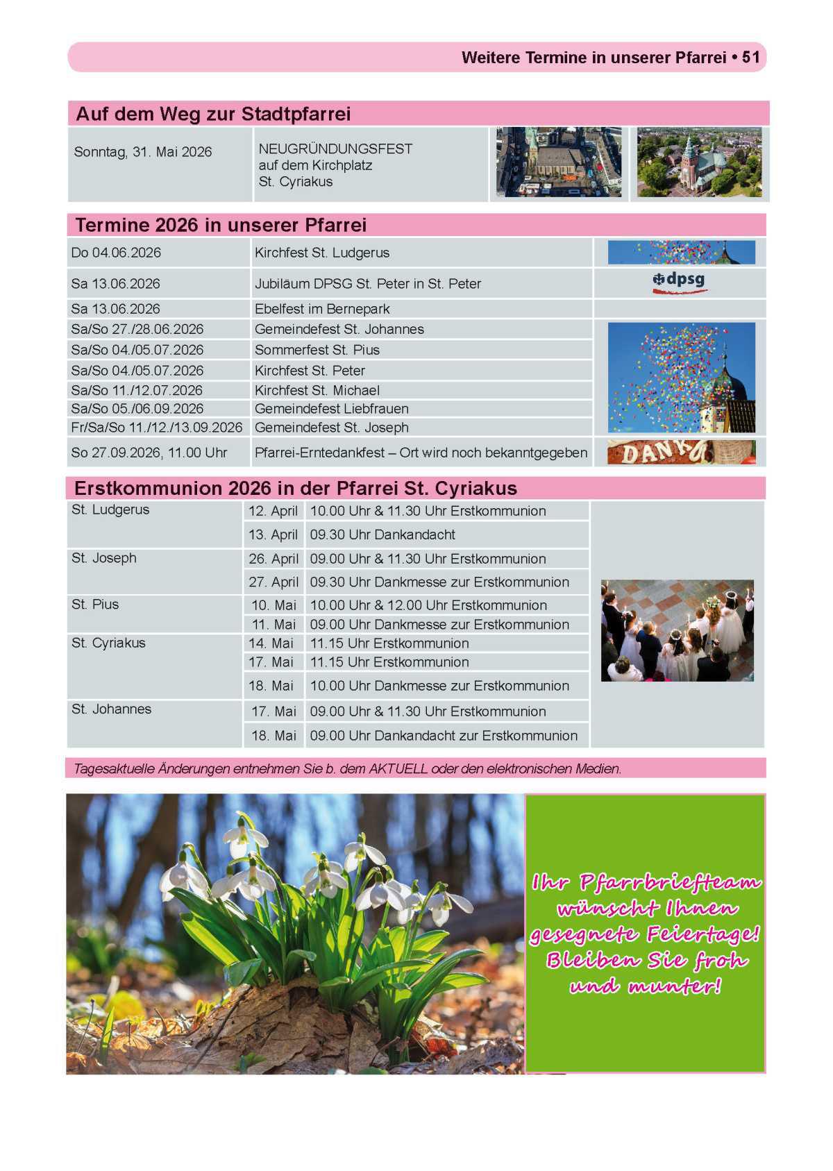 Pfarrbrief Nr. 1 - Ostern (April - August)