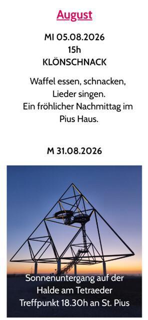 kfd St. Pius Programm 2. Halbjahr 2026