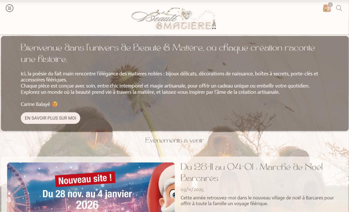 A découvrir Bientôt : Beauté & Matière - Carine A découvrir Bientôt : Beauté & Matière - Carine