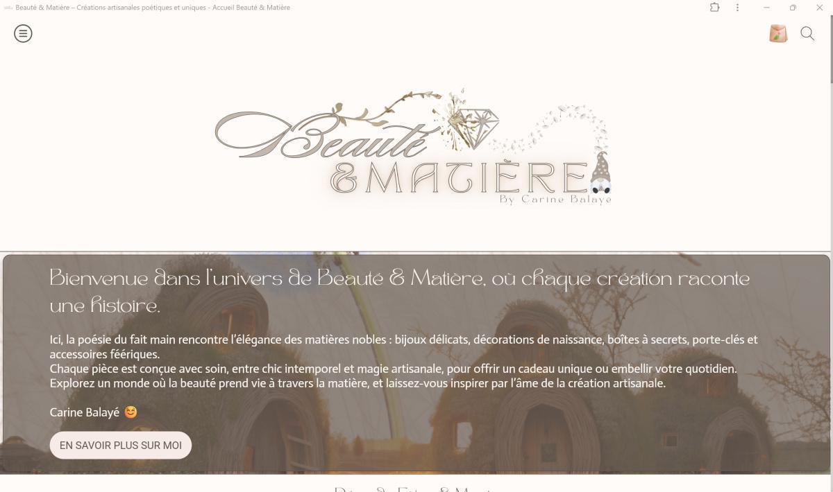 Beauté & Matière - Carine : "Logo Signature + Boutique" Beauté & Matière - Carine : "Logo Signature + Boutique"