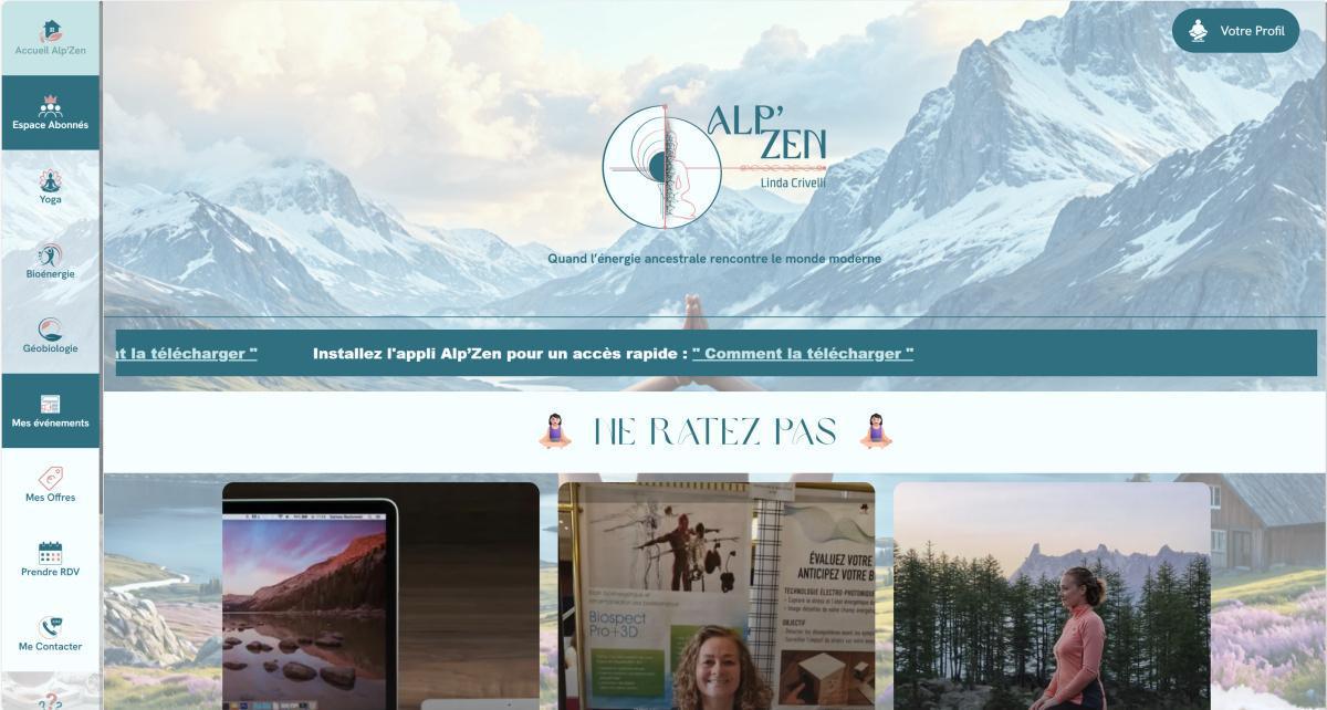Alp'Zen - Linda : "Logo Signature + Vitrine & RDV"
