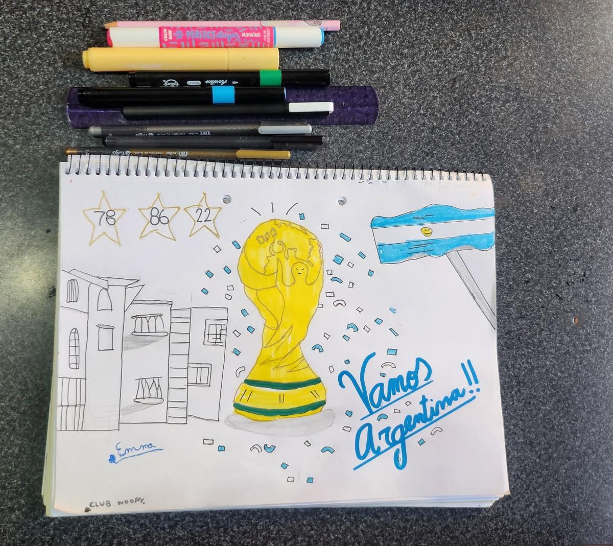 Emma Ortiz Barberan emocionó a la Comunidad Woopy con su dibujo mundialista 🇦🇷✨ Emma Ortiz Barberan emocionó a la Comunidad Woopy con su dibujo mundialista 🇦🇷✨